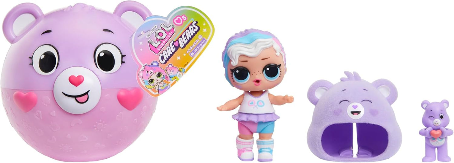 L.O.L. Surprise! Loves Care Bears Tots – Inclui 1 boneca, vem com roupas e acessórios, bola em formato de Ursinho Carinhoso, embalagem surpresa, colecione todas as 6 bonecas, cor roxa.