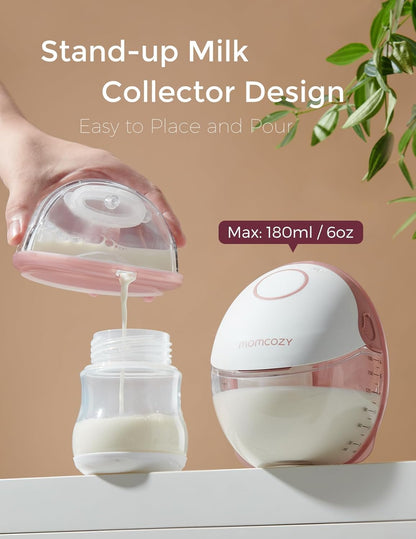Bomba tira-leite Momcozy M6, estilo móvel, com viva-voz, bomba de amamentação vestível, ritmo ideal para mais leite, flange DoubleFit, mais adequada e discreta com 3 modos e 9 níveis, 24 mm (2 unidades, vermelho aconchegante)