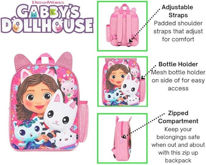 Gabby's Dollhouse Mochila infantil, mochila escolar, mochila rosa