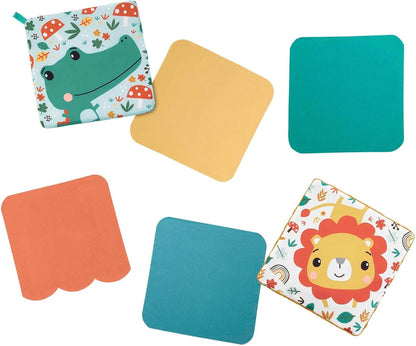 Caixa de Lenços de Papel de Brinquedo Sensorial para Bebês Recém-Nascidos da Fisher-Price, Brinquedo com Textura Amassada para Bebês em Tempo de Barriga para Baixo, Cubo de Atividades Divertido com Lenços de Papel