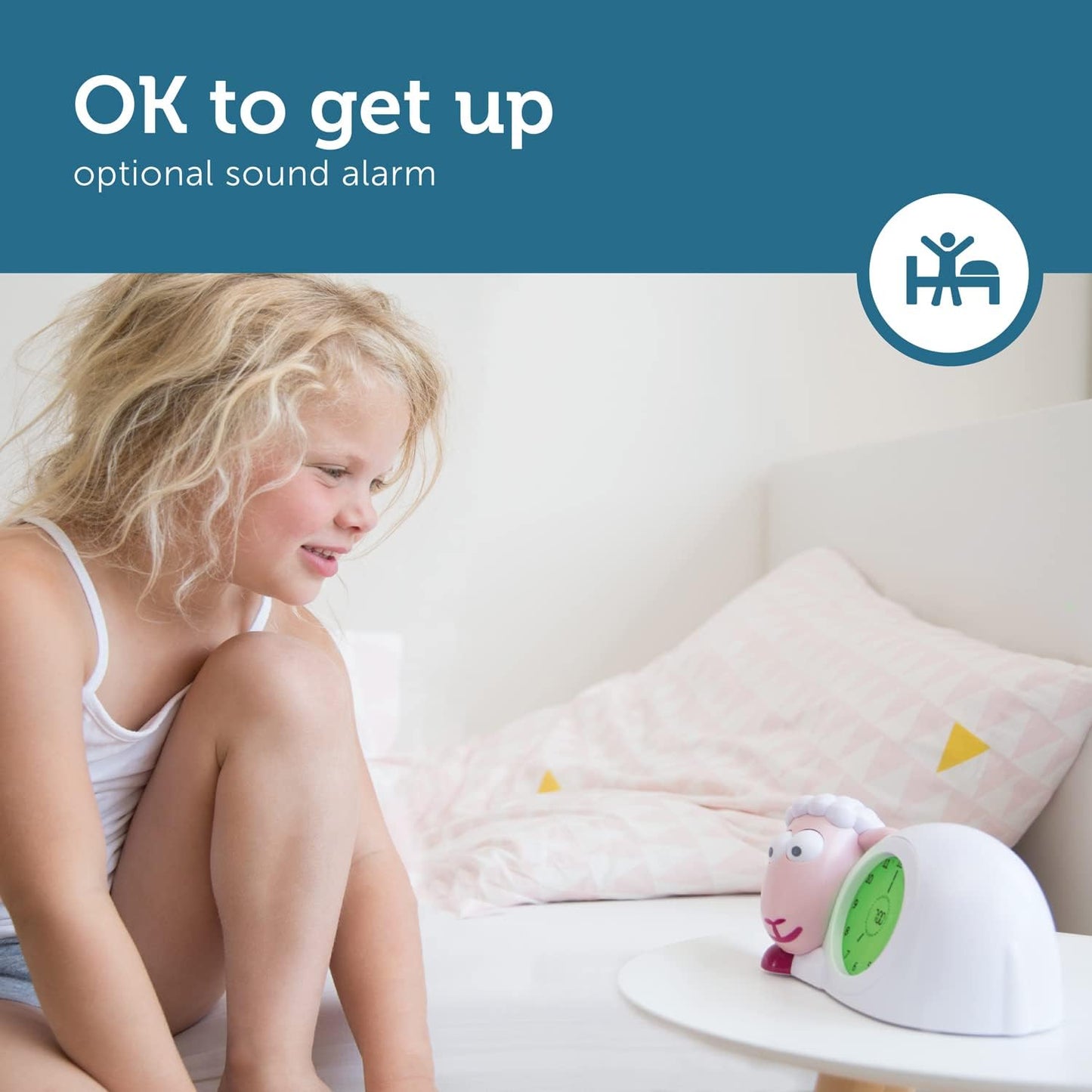 ZAZU Relógio Sam the Lamb - Relógio para treinamento de sono e luz noturna para crianças | Despertador iluminado | Ajuda a ensinar seu filho quando acordar com indicadores visuais | Brilho Ajustável | Desligamento automático