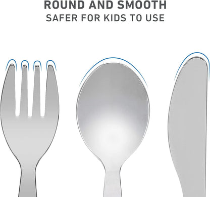 Hey Duggee Juego de cubiertos de 3 piezas para niños pequeños: cuchillo, tenedor y cuchara