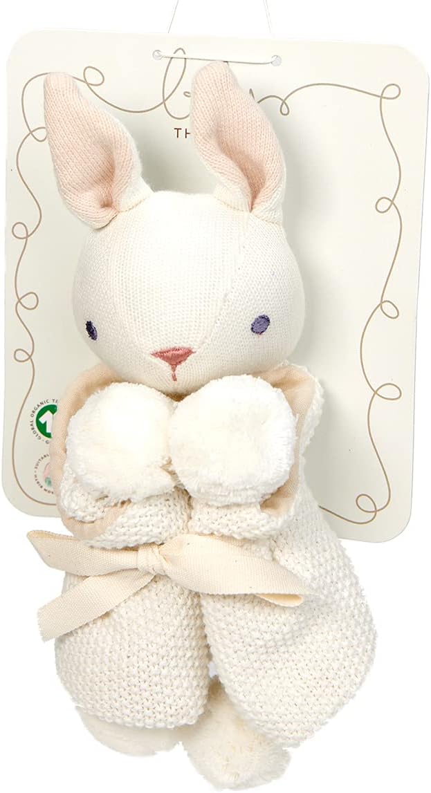 ThreadBear Design  Naninha Coelhinho Creme - chupeta de musselina para presente de batizado de bebê para bebês