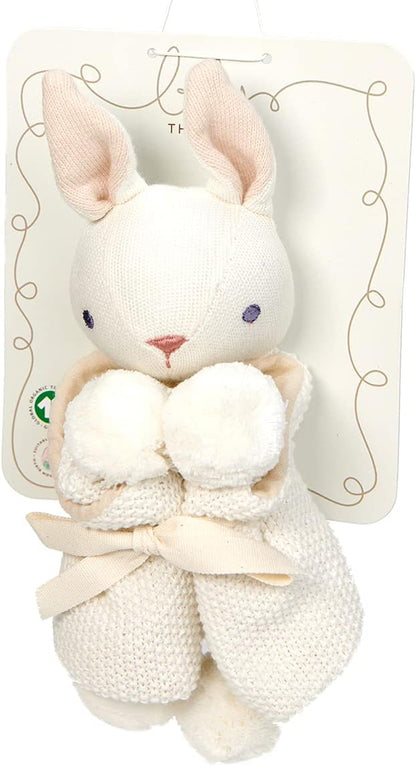 ThreadBear Design  Naninha Coelhinho Creme - chupeta de musselina para presente de batizado de bebê para bebês