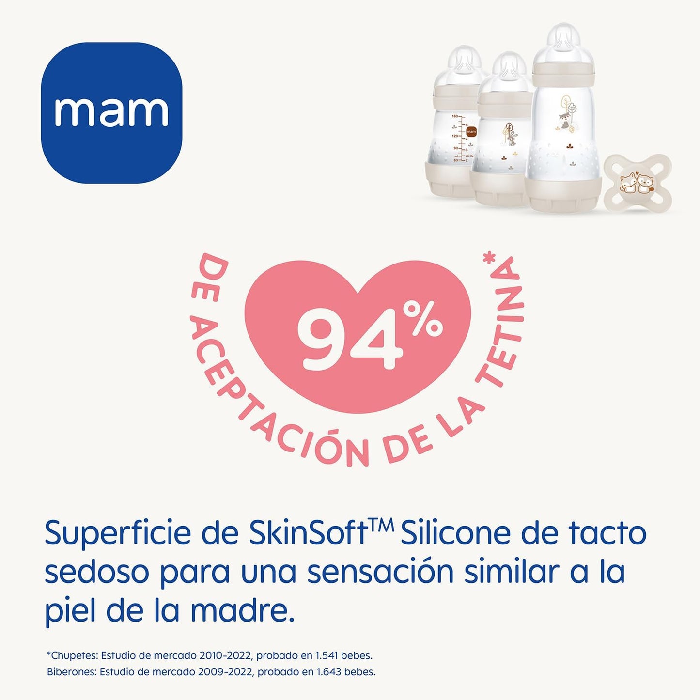 MAM Kit Presente para Recém-Nascido Inclui: 2 Mamadeiras Anticólicas de 160 ml, 1 Mamadeira Anticólica de 260 ml, 1 Chupeta Original Start, 1 Prendedor de Chupeta, a partir de 0 meses, Rosa