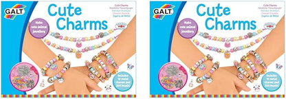 Galt Cute Charms - Kit para fazer colares e pulseiras com estojos criativos - Mais de 300 brinquedos Galt, charms fofos, kits de artesanato infantil, pacote com 2 brinquedos Galt, joias com charms