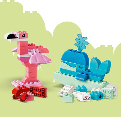 LEGO DUPLO Jogo de Construção de Animais - Brinquedo Educativo de Classificação de Formas e Cores para Crianças - Conjunto Montessori com Figuras e Cartões - Presente de Aniversário para Meninas e Meninos a partir de 3 Anos - 10472