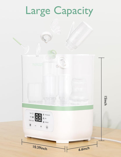 Momcozy Esterilizador e secador de mamadeiras a vapor elétrico, multifuncional 8 em 1, adequado para mamadeiras, acessórios de bomba de leite e artigos de bebê, faixa de preço intermediária.