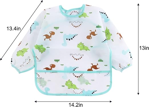 PandaEar Conjunto de 3 Babadores para Desmame com Mangas Compridas | Babadores Impermeáveis para Bebês de 6 a 24 Meses