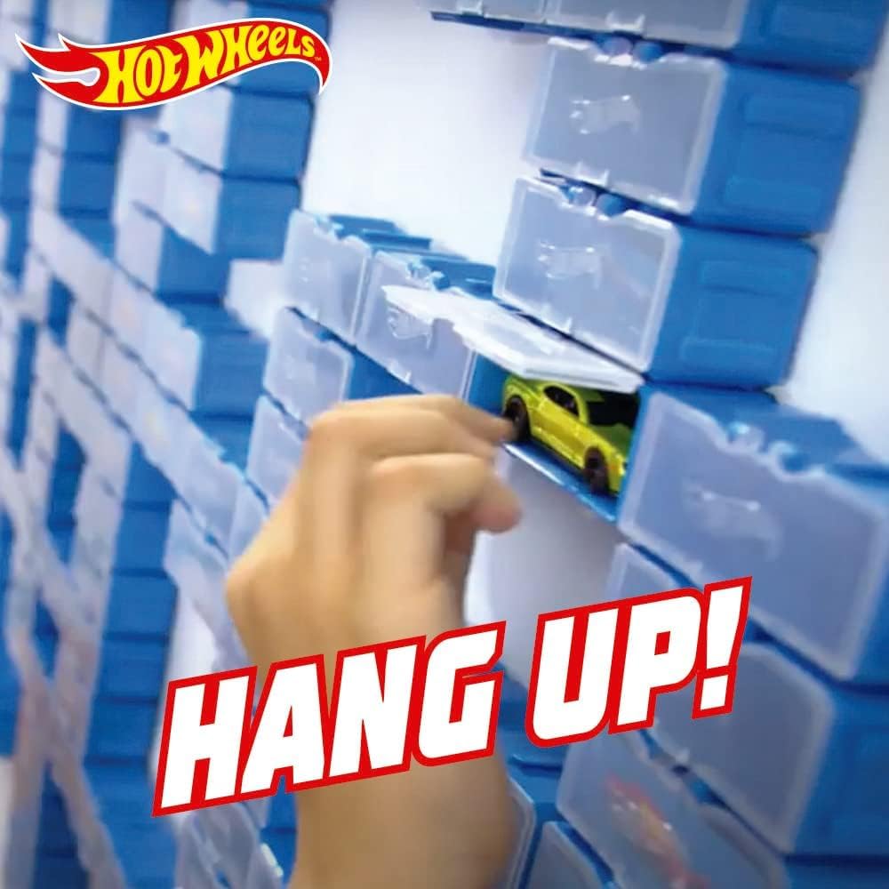Hot Wheels Estojo para carrinhos Multibrick | Armazena até 28 carrinhos | Conecta-se às pistas | Brinque e construa, multicolorido (HWCC8C) - Inclui alça para transporte
