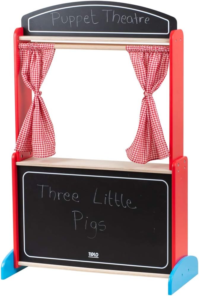 Tidlo Teatro de Marionetes de Madeira de alta qualidade Preto