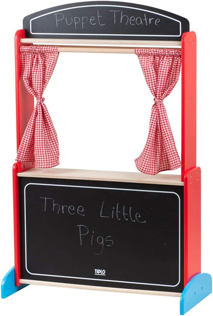 Tidlo Teatro de Marionetes de Madeira de alta qualidade Preto