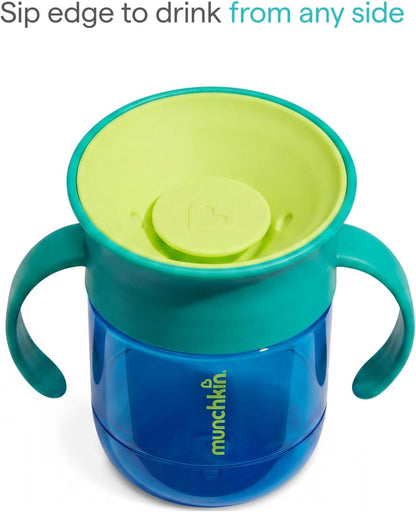 Munchkin Copo Miracle 360 para Bebês | Kit com 2 | 6m+ | 207 ml | Azul-escuro/Azul