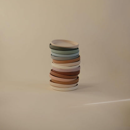 Mushie Prato de silicone antiderrapante com ventosa Classic para bebês e crianças pequenas | Silicone de qualidade alimentar | Pode ser lavado na lava-louças e usado no micro-ondas (Marfim)