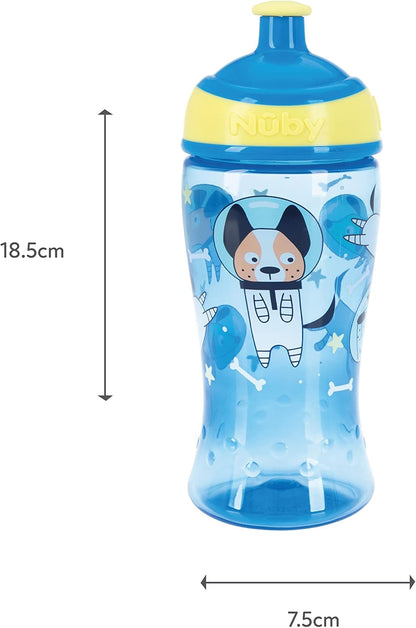 Botella de agua Nuby Super Slurp - Vaso antiderrames para niños pequeños | 360ml / 12oz | Fácil de sostener | Apto para lavavajillas | Taza adecuada para niños a partir de 18 meses (Rainbows, paquete de 2), 048526890460