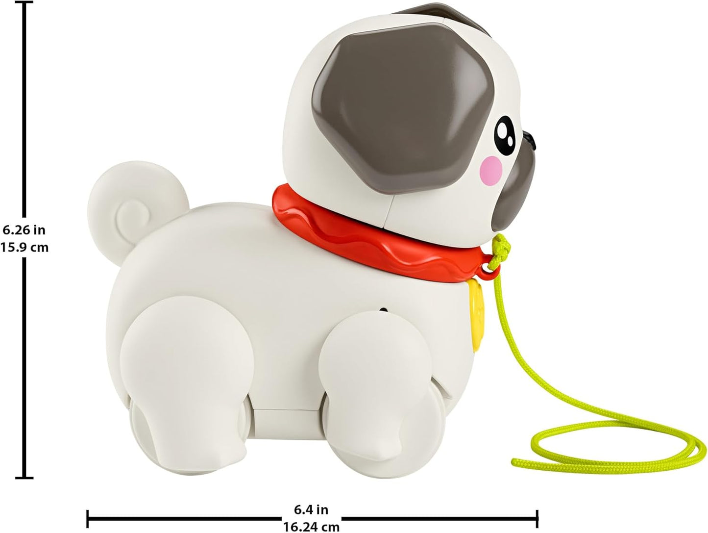 Brinquedo de puxar Fisher-Price para bebês e crianças pequenas, modelo FP Pets Walk-The-Pup-Pug, com movimento e sons, para crianças a partir de 12 meses, HTW94