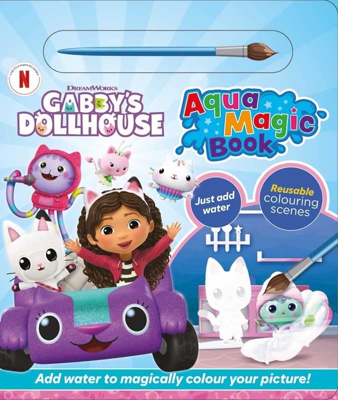 Anila's Conjunto de atividades Casa de Bonecas Gabby da com livro de colorir Aqua Magic, adesivos e kit para colorir.