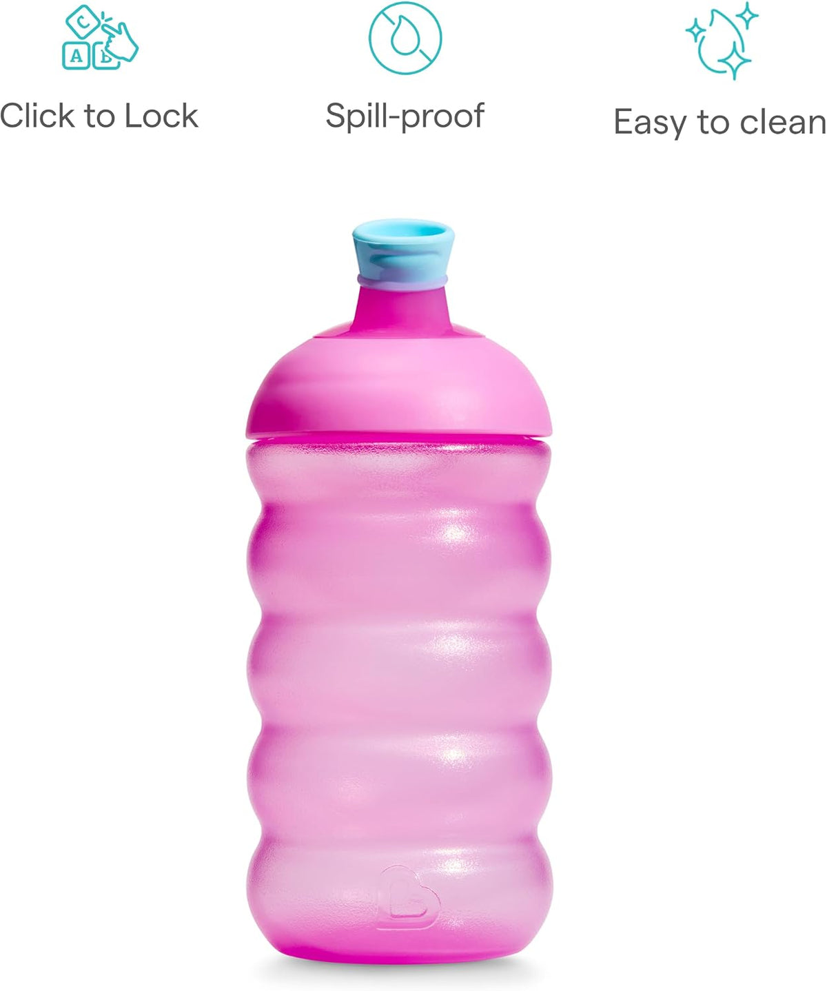Munchkin Copo com Bico Click Lock | Kit com 2 | 12m+ | 296 ml | Rosa/Roxo