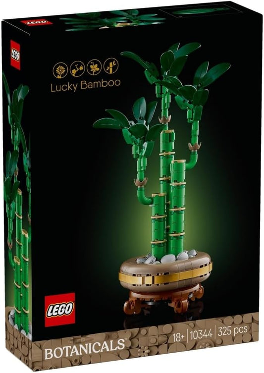 LEGO Planta artificial Botanicals Lucky Bamboo para exibição interna - Conjunto para adultos inclui um vaso edificável com um pedestal com efeito de madeira para decoração de casa - Presente para ela ou ele