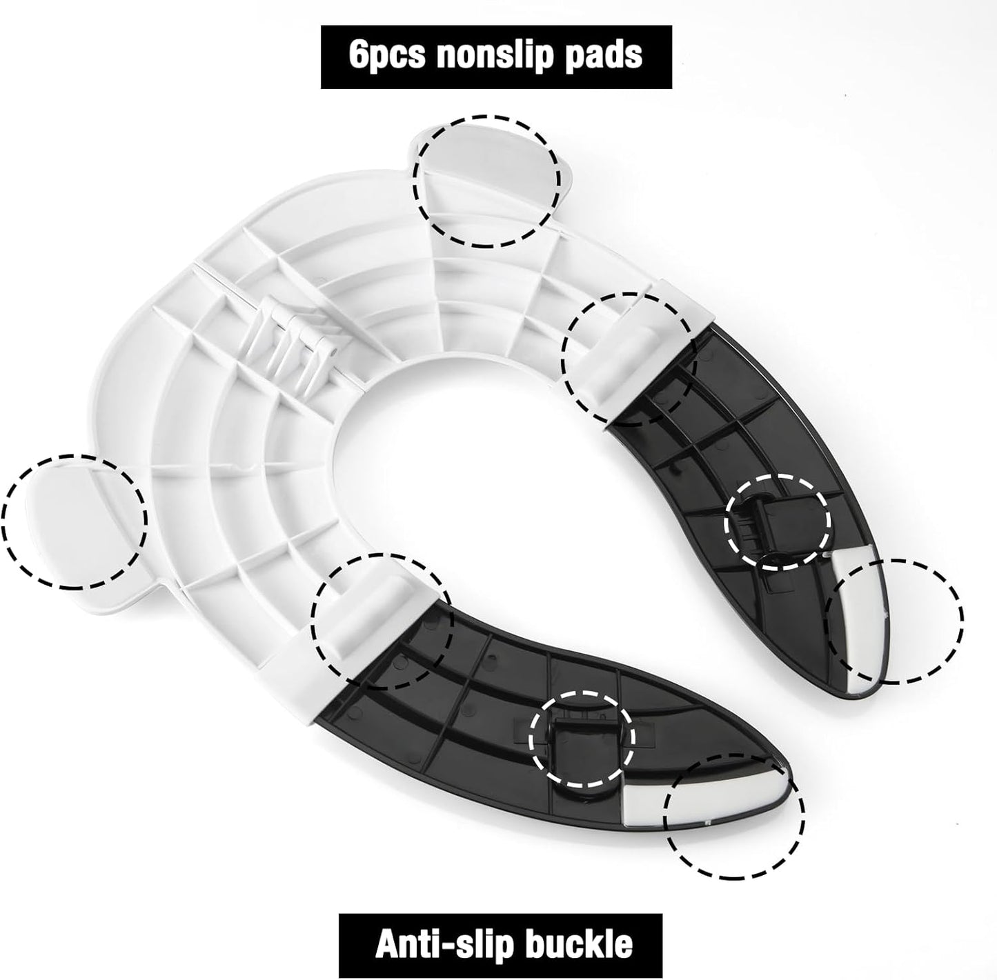 PandaEar Assento Sanitário | Assento Sanitário Dobrável para Viagem, Ideal para Crianças e para o Desfralde, com Almofadas de Silicone Antiderrapantes | Assento Sanitário Reciclável (Cinza)