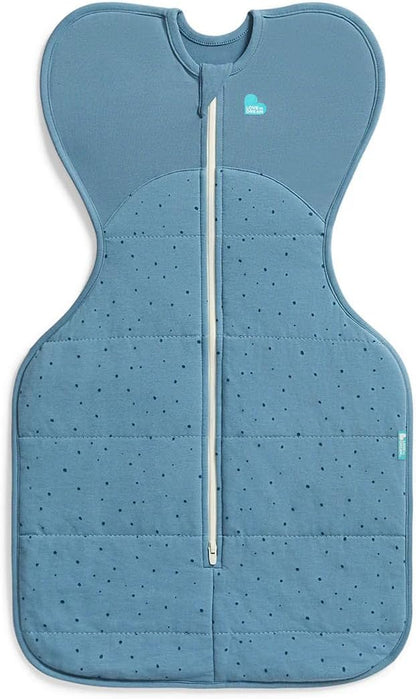 Love To Dream™ Swaddle UP™, Tamanho Pequeno (3,5-6 kg) - Azul Tempestade Pebbles | Ajuste perfeito, promove uma rotina de sono saudável | 2,5 Tog, ideal para inverno e outono (16-20 °C) | Algodão lavável à máquina com zíper duplo