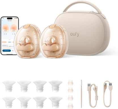Eufy Bomba tira-leite S2 Pro, bomba tira-leite elétrica vestível com massagem aquecida