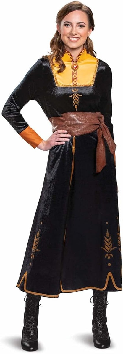 DISGUISE Fantasia oficial premium clássica da Disney Frozen 2 Anna viajando, vestido de princesa para adultos tamanho M