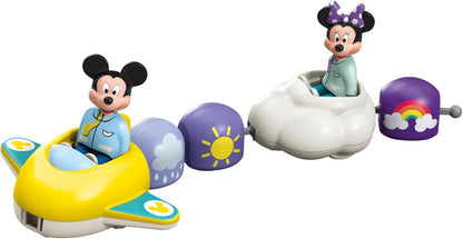 Playmobil 71697 JUNIOR & Disney: Mickey Mouse's & Minnie Mouse's Cloud Ride, with airplane and cloud vehicle, sustainable toy made from plant-based plastics