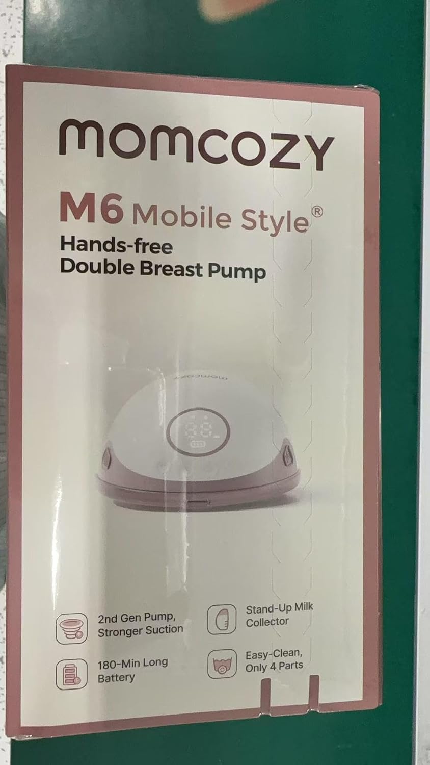 Bomba tira-leite Momcozy M6, estilo móvel, com viva-voz, bomba de amamentação vestível, ritmo ideal para mais leite, flange DoubleFit, mais adequada e discreta com 3 modos e 9 níveis, 24 mm (2 unidades, vermelho aconchegante)
