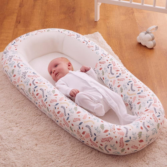 Cama para bebé PurFlo Sleep Tight | Seguro para dormir por la noche | Alternativa al nido de bebé totalmente transpirable | Artículos esenciales para recién nacidos | Botánico de 0 a 8 m