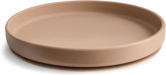 Mushie Prato de silicone antiderrapante com ventosa Classic para bebês e crianças pequenas | Silicone de qualidade alimentar | Pode ser lavado na lava-louças e usado no micro-ondas (natural)