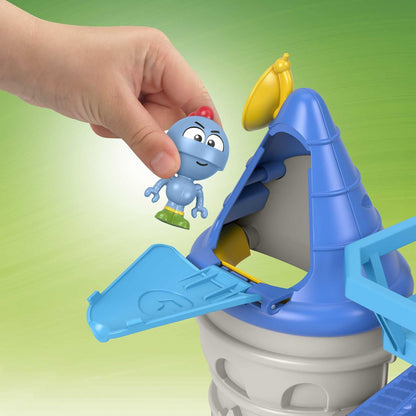 Fisher-Price Gus, o Cavaleiro Pequenino, Castelo do Reino com 3 personagens e um pônei como veículo para brincadeiras de faz de conta para crianças em idade pré-escolar a partir de 3 anos.