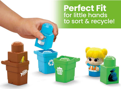 MEGA BLOKS Blocos de construção infantis Fisher-Price, classificação e reciclagem de cidade verde
