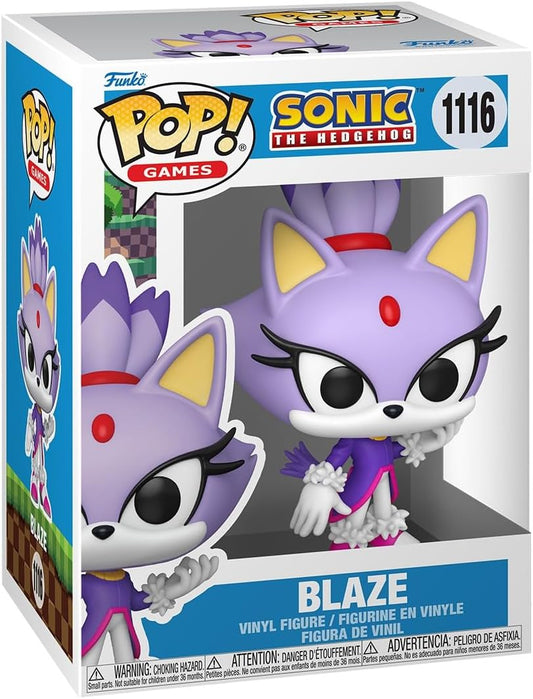 Funko Pop! Games: Sonic - Blaze the Cat - Sonic the Hedgehog - Figura de vinil colecionável - Ideia para presente - Produtos oficiais - Brinquedos para crianças e adultos - Fãs de videogames - Figura modelo para colecionadores