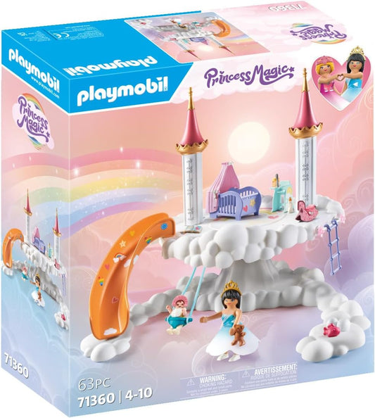 Playmobil 71360 Quarto de bebê arco-íris nas nuvens, mundo mágico de conto de fadas, dramatização divertida e imaginativa, conjuntos de jogos adequados para crianças de 4 anos ou mais