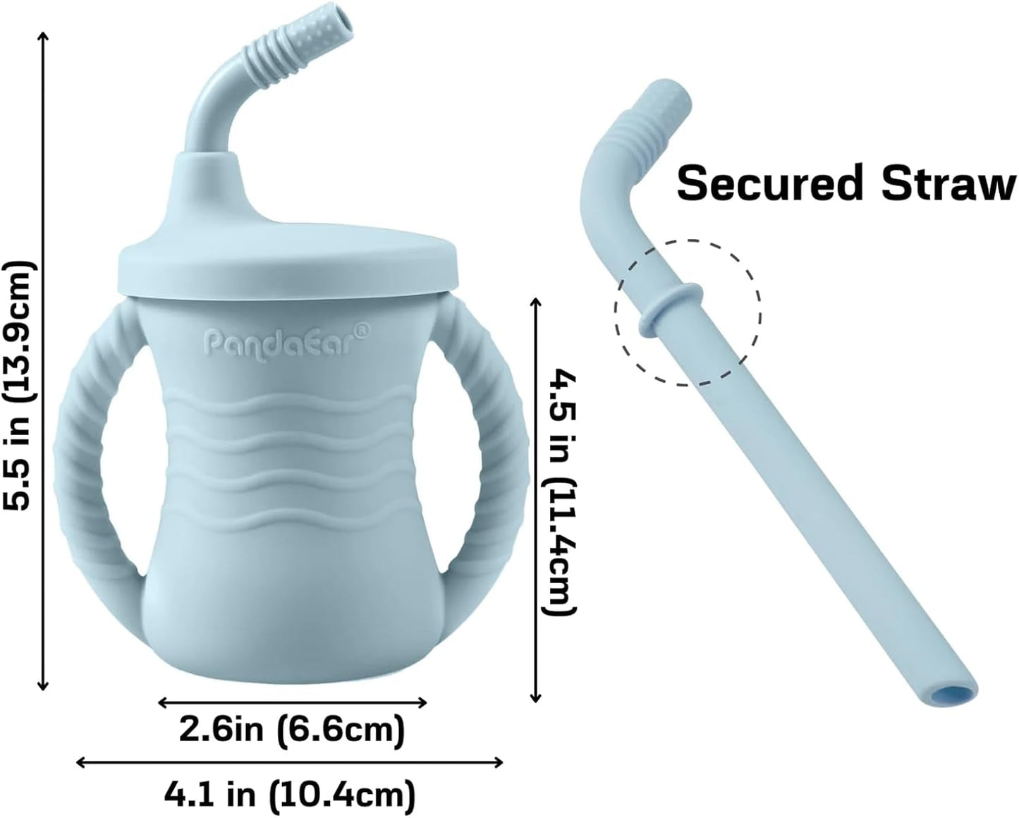 PandaEar Conjunto de alimentação para bebês em silicone | Conjunto de 9 peças para introdução alimentar guiada pelo bebê | Conjunto para alimentação do bebê | Prato dividido com ventosa, tigela, babadores,