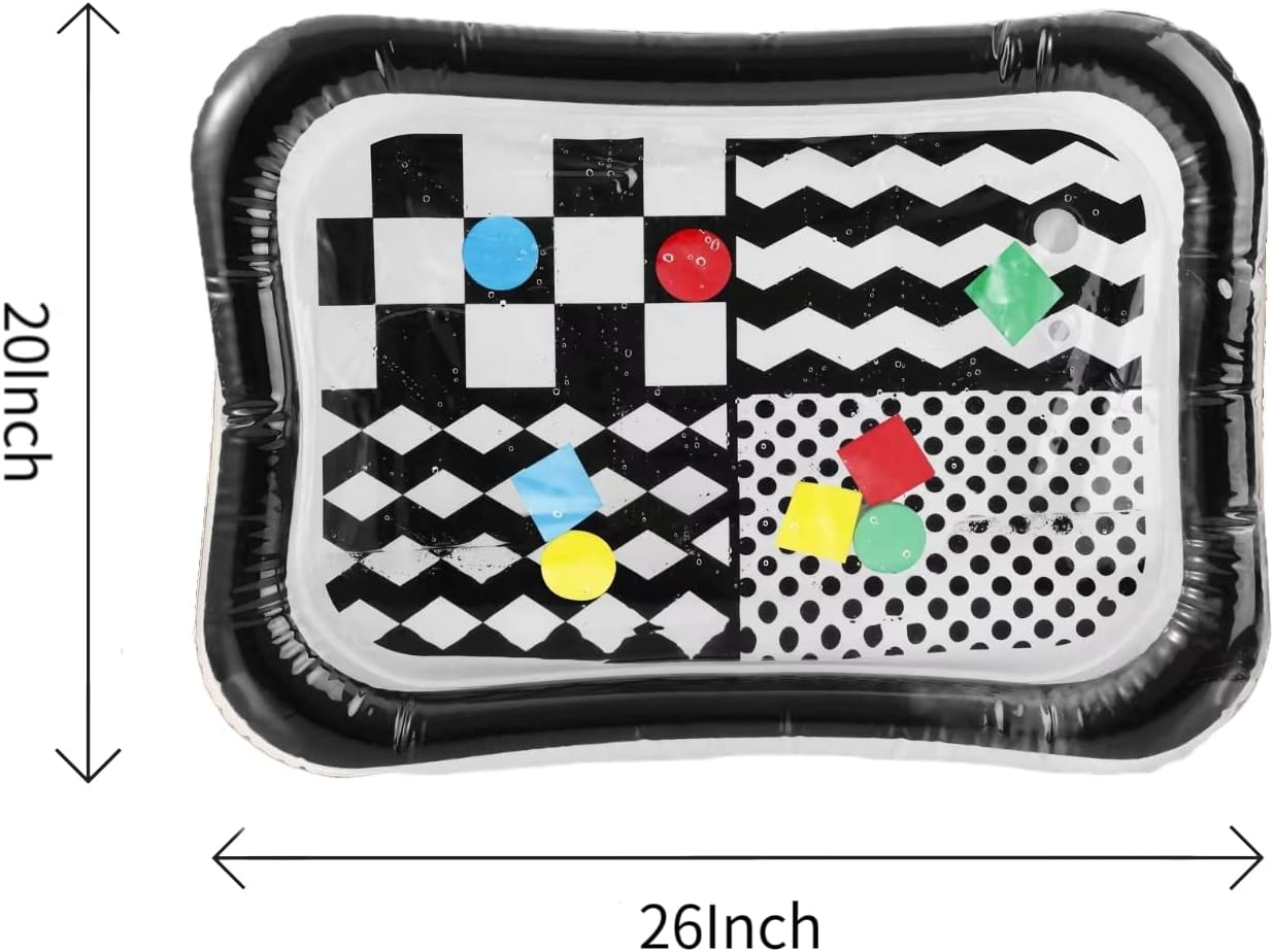 PandaEar Tapete de água inflável para bebês e crianças pequenas, conjunto com 2 unidades. Ideal para brincar de bruços ou no chão. Tapete sensorial para bebês de 3 a 6 e 9 meses (meninas e meninos).