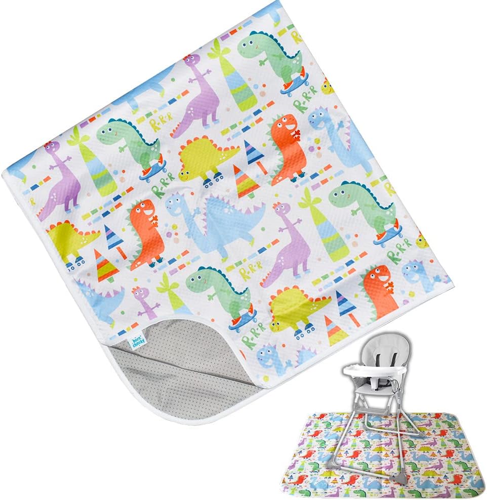 Born Cheeky Tapete Woodland Splash para cadeira alta grande 51 "antiderrapante à prova d'água lavável Splat Mat para bebê criança desmame de cadeira alta, artesanato bagunçado e sessões de brincadeira fácil de limpar