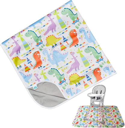 Born Cheeky Tapete Woodland Splash para cadeira alta grande 51 "antiderrapante à prova d'água lavável Splat Mat para bebê criança desmame de cadeira alta, artesanato bagunçado e sessões de brincadeira fácil de limpar