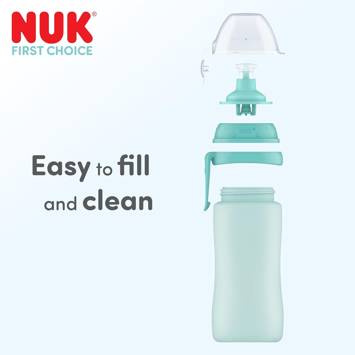 NUK Garrafa de Água First Choice Push-Pull para Crianças | 18+ Meses | 300 ml | Bico Resistente a Mordidas | Garrafa Antivazamento | Coala Rosa | 1 Unidade
