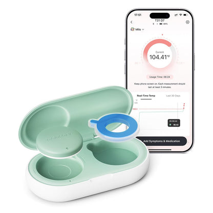 Momcozy Termômetro digital vestível para bebês , termômetro inteligente de precisão de grau médico, leitura instantânea, monitoramento em tempo real via aplicativo para crianças e bebês, adesivo hipoalergênico 3M, Bluetooth