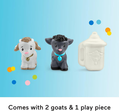 Brinquedo Fisher-Price Little People para Crianças Pequenas: Alimente e Brinque com Cabras no Quintal, com 2 Figuras e 1 Acessório, HWR85