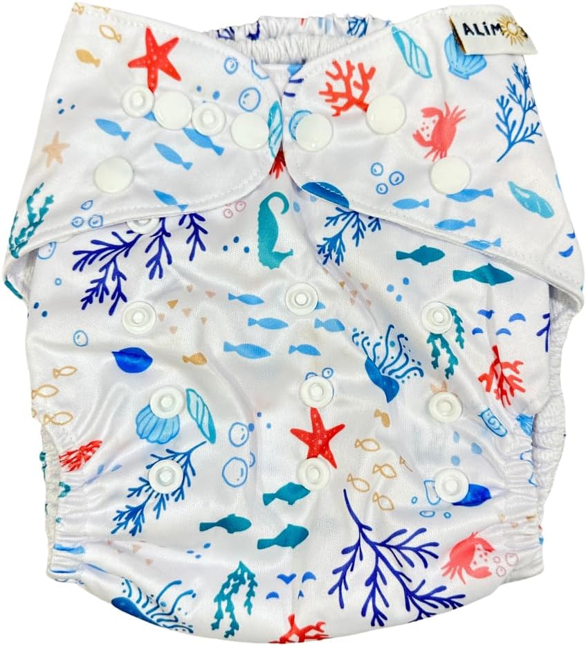 Alimos Fralda de natação bolsa impermeável lavável e reutilizável para bebê feliz