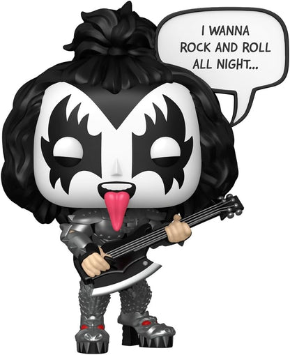 Funko Pop! Sayings: The Demon - (R&R All Night) - KISS - Boneco colecionável de vinil - Ideia para presente - Produtos oficiais - Brinquedos para crianças e adultos - Fãs de música - Boneco modelo para colecionadores e exposição