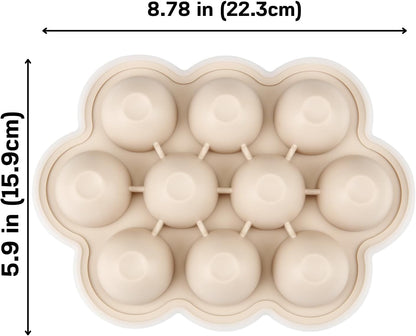 PandaEar Conjunto de 2 Bandejas de Silicone para Congelador de Comida de Bebê com Tampas, Bandeja para Congelamento de Comida de Bebê para Introdução Alimentar,