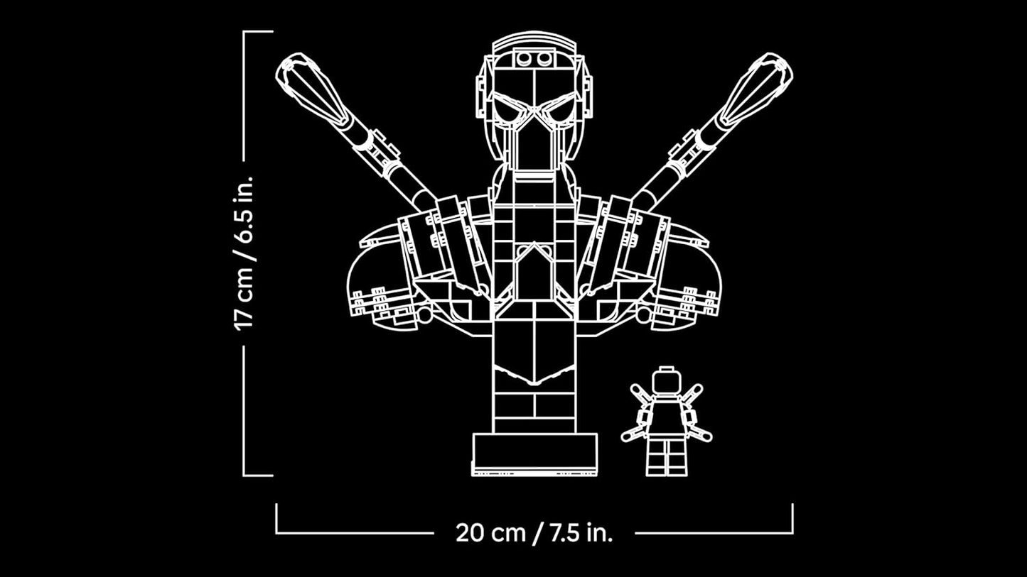 LEGO Marvel Busto do Homem-Aranha de Ferro - Conjunto de Montagem para Exibição para Adultos, incluindo 2 Braços Articulados, Cabeça Giratória e Minifigura de Super-Herói - Presente Colecionável dos Vingadores para Fãs - 76326