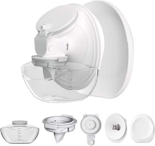 Momcozy Kit com 1 Unidade de Peças de Reposição para o Seio Materno Mobile Flow (Modelo M9 Atualizado) | Modelo M9 Atualizado, Incluindo Flange de 24mm, Válvula Cinza e Diafragma, Frasco de Armazenamento com Bico, Peças Não Originais, Cor Cinza (Unidade)