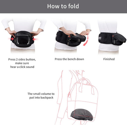 Bebamour porta-bebês assento quadril 0-36 meses leve 3 em 1 porta-bebês recém-nascido para criança hipseat (com extensor de cintura, série dobrável