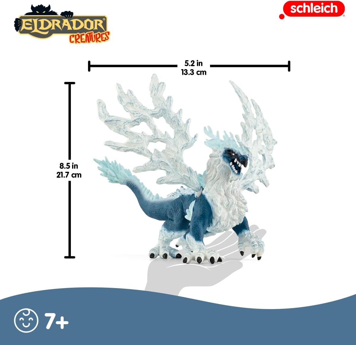 Schleich 70790 ELDRADOR CREATURES Estatueta de dragão de gelo para maiores de 7 anos