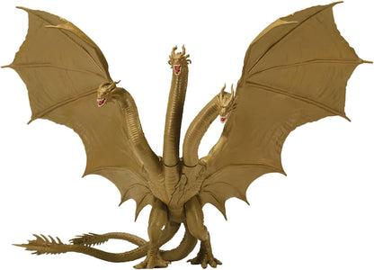 MonsterVerse Godzilla King of the Monsters Figura de acción articulada Titan King Ghidorah de 6 pulgadas con función de revelación de daño de batalla, adecuada para mayores de 4 años